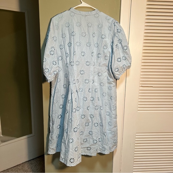 Belle Isle by Torrid Eyelet Mini Dress Angel Falls Light Blue 16 - Picture 10 of 15